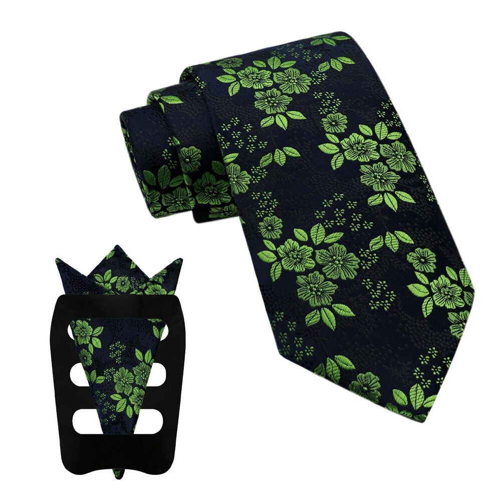 6255 Floral Ties , 3pcs/set Neck Tie Pocket Square Holder Set for Wedding